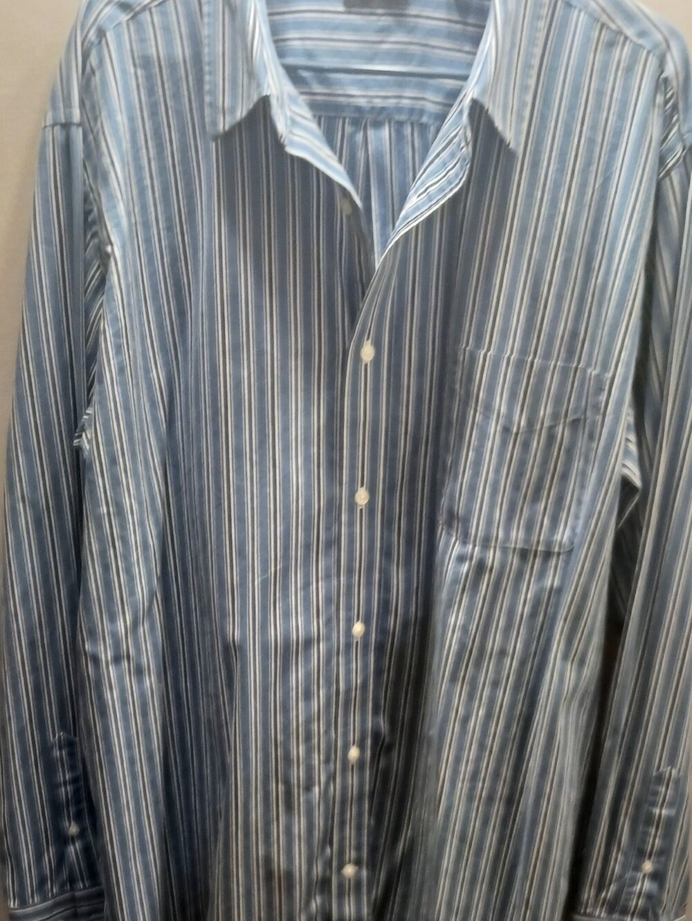 St. John's Bay Blue and White Striped Dress Shirt